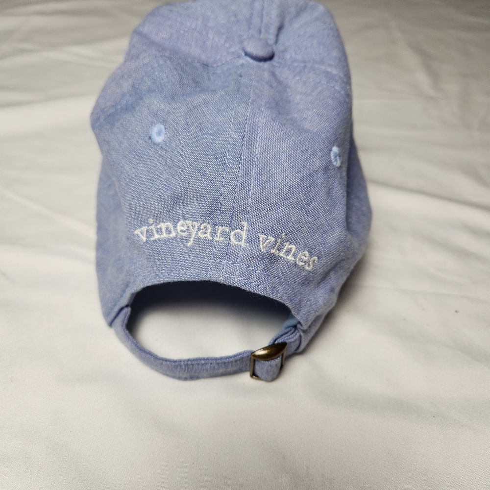 Vineyard Vines Youth Unisex Adjustable Strap Baseball Hat 100% Cotton Blue - Picture 2 of 5